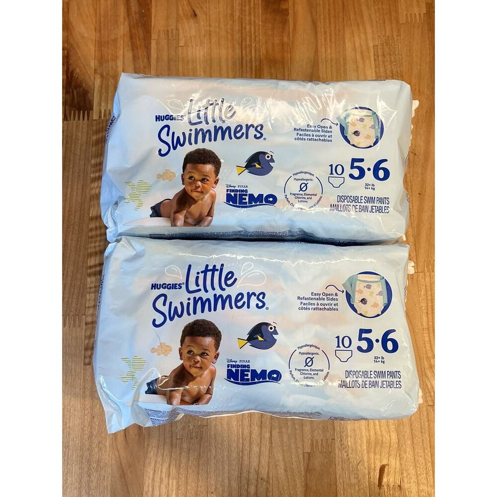 2 Huggies Little Swimmers Disposable Swim Pants 10 Count 32+lbs‎ Finding Nemo